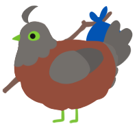 A russet and grey chicken with a head pattern