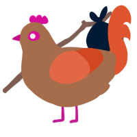 (unnamed), a brown and vermilion chicken