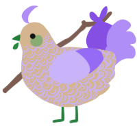A beige and lilac chicken with a double-lace pattern