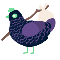 A tumblr and overcast chicken with a lace pattern