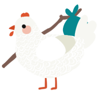 A white chicken with a double-lace pattern