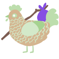 A beige and gluppy chicken with a lace pattern