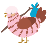 A rose and russet chicken with a bar pattern