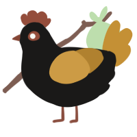 A sable and gold chicken