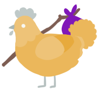 A honey chicken with a head pattern
