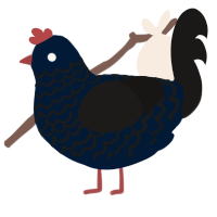 Black Sorrow, a tumblr and sable chicken with a lace pattern