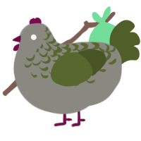 A ash and olive chicken with a half-lace pattern