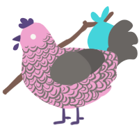 (unnamed), a pink and grey chicken with a double-lace pattern