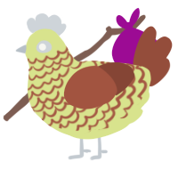 A lemon and russet chicken with a lace pattern