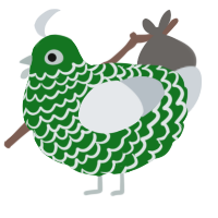 A leaf and mist chicken with a lace pattern