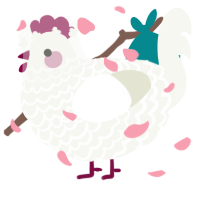 A white chicken with a lace pattern