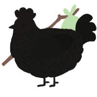 A sable and black chicken with a lace pattern