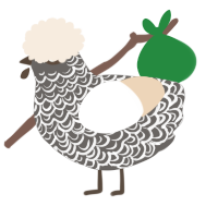 A grey and cream chicken with a double-lace pattern