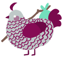 A silver and wine chicken with a lace pattern