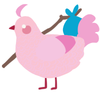 A rose and pink chicken with a double-lace pattern