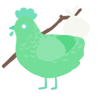 A spring chicken with a half-lace pattern