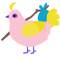 Pimk, a rose and yellow chicken