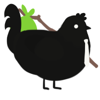 Gothic baby, a black chicken with a head pattern