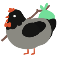 verm worm, a ash and black chicken with a head pattern