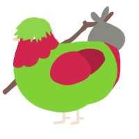 Cherry Limeade, a grass and crimson chicken with a head pattern