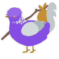 (unnamed), a blurple and silver chicken with a neck-speckle pattern