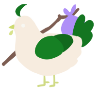 A cream and leaf chicken