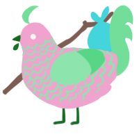 A pink and spring chicken with a lace pattern