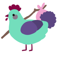 A mint and overcast chicken