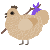 A beige chicken with a lace pattern