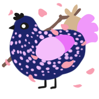 A navy and lavender chicken with a speckle pattern