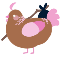 A brown and pink chicken with a neck-band pattern