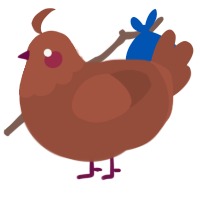 A russet chicken with a head pattern