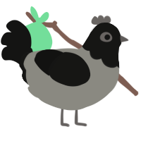 La Suie, a ash and black chicken with a head pattern