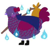 Rose, a overcast and wine chicken with a lace pattern