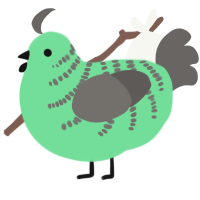 A spring and grey chicken with a half-bar pattern