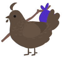 A bark chicken with a half-lace pattern