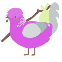 A orchid and silver chicken with a neck-band pattern