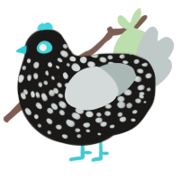 A sable and silver chicken with a speckle pattern