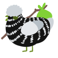 A black and mist chicken with a bar pattern