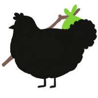 A black chicken with a lace pattern