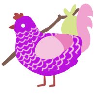 (unnamed), a amethyst and pink chicken with a lace pattern