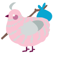 A rose and silver chicken with a bar pattern