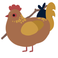 A brown and gold chicken with a neck-speckle pattern