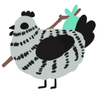 A silver and sable chicken with a bar pattern