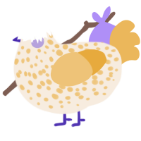 A cream and honey chicken with a speckle pattern