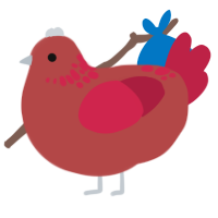 Dr Pepper, a red and crimson chicken with a neck-speckle pattern