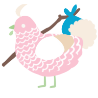 A rose and cream chicken with a lace pattern