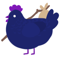 (unnamed), a navy chicken with a half-lace pattern