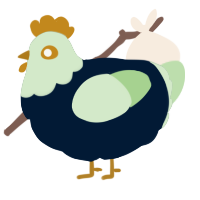 A tumblr and gluppy chicken with a head pattern
