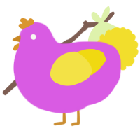 A orchid and yellow chicken
